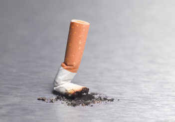 A snuffed-out cigarette butt