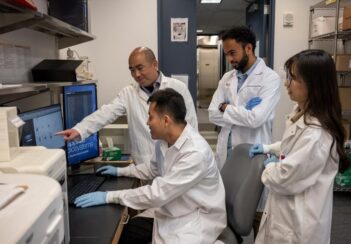 Jie Sun, PhD, and his team work in the lab